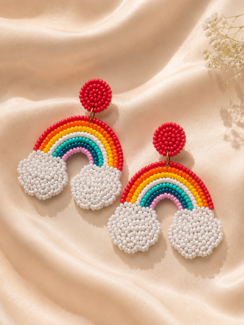 HANDMADE BEADED EMBROIDERY EARRING