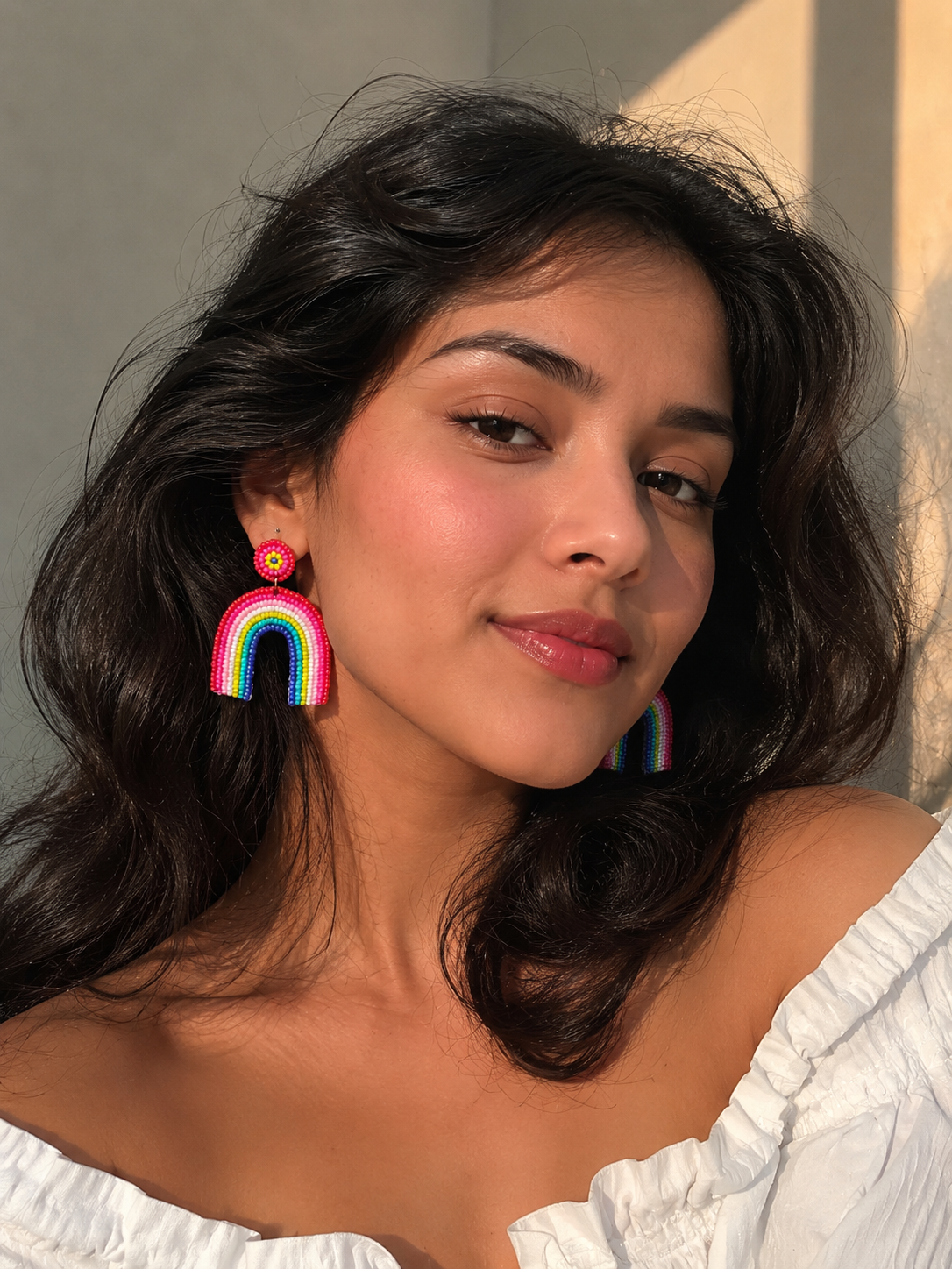 HANDMADE BEADED EMBROIDERY EARRING