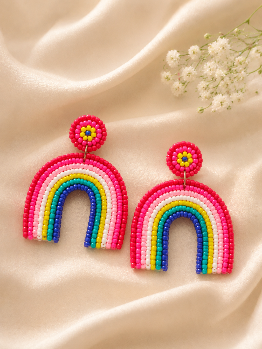 HANDMADE BEADED EMBROIDERY EARRING