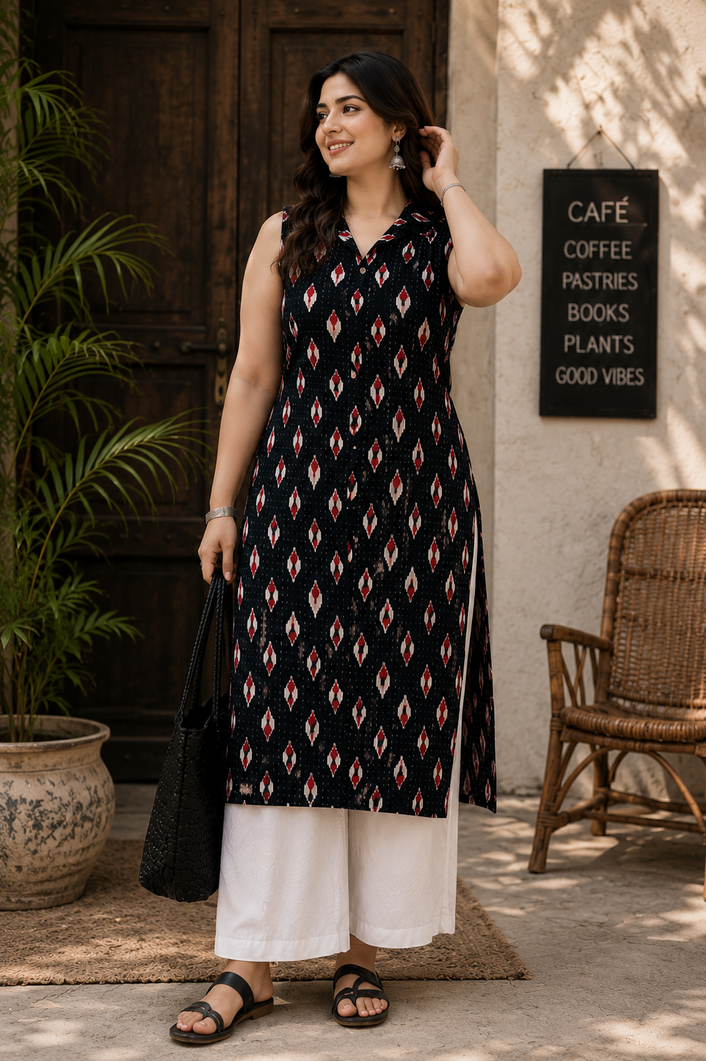 NISHA - SLEEVELESS COTTON KURTI