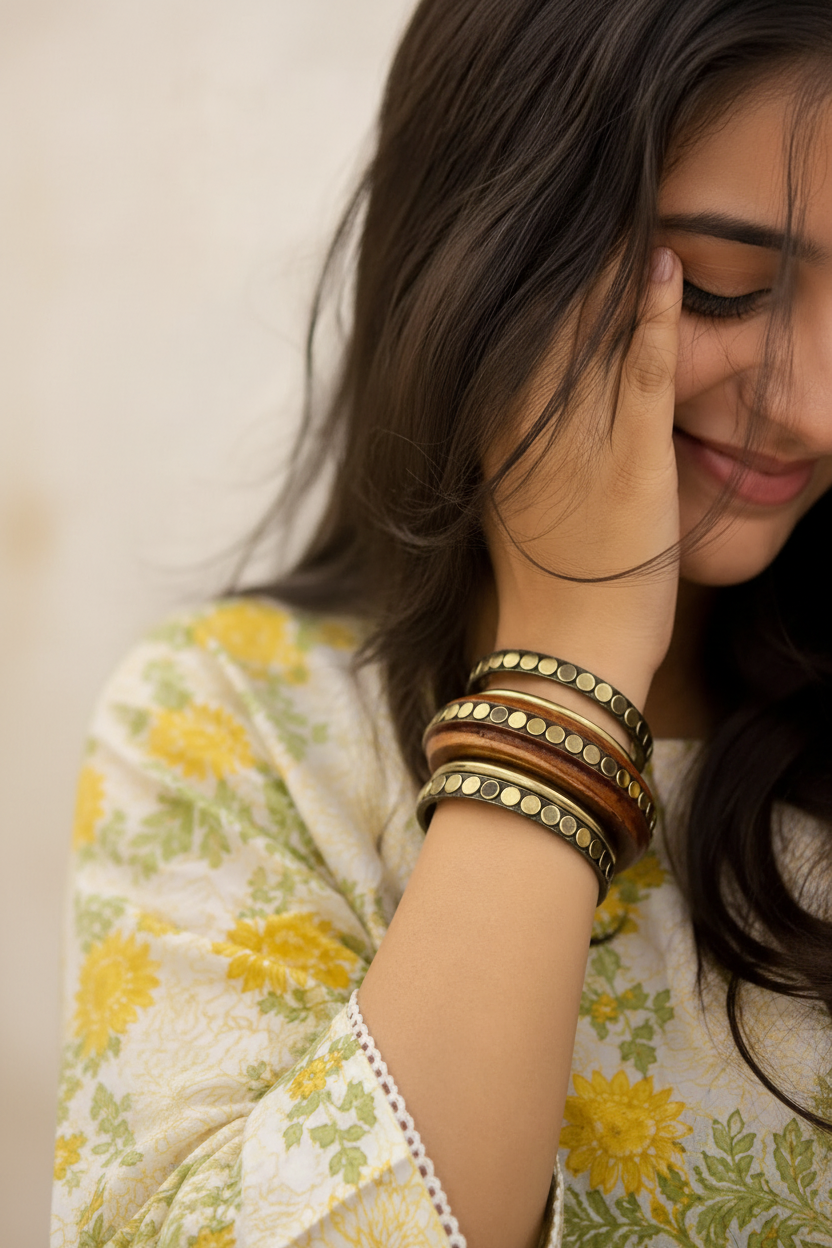 WOODEN BANGLES SET